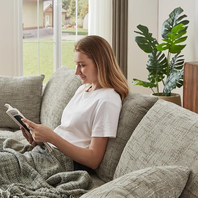 108 Inch Oversized Cloud Modular Sectional Sofa with Left Facing Chaise, L Shaped Floor Lounge Couch, Comfy Tufted Chenille Boneless Sofa with Deep Seat,No Assembly Required for Living Room Office