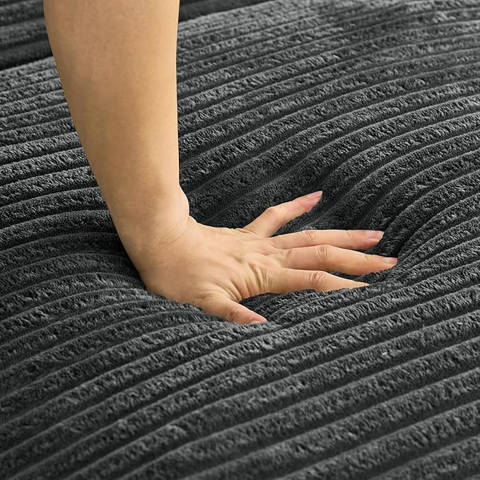 Comfy Boneless Cloud Sofa Chaise Oversized Fluffy Corduroy Upholstered Chaise Lounge for Living Room Bedroom, Modular Compressed Foam Cloud Daybed, Single Seat Sofa