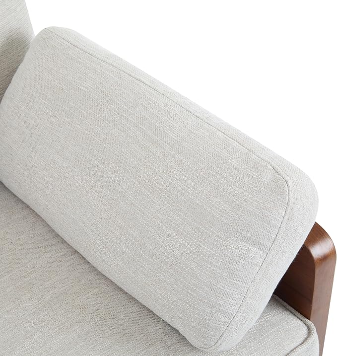 Christopher Knight Home Arboris Modern Rubberwood Frame, Fabric Upholstered Loveseat, Living Room/Bedroom/Apartment Couch/Sofa with Toss/Back Pillows and Removable Cushions, Beige+Light Walnut