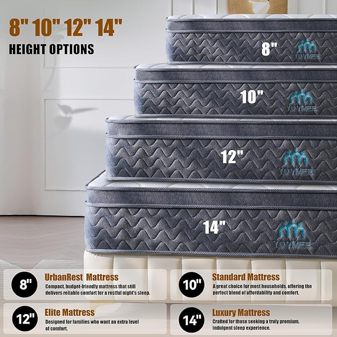 Twin Size Mattress 10 Inch,Twin Mattress in a Box for Cool Sleep Gel Memory Foam Hybrid Bed Mattresses Individual Pocket Springs,Soft&Breathable Comfort Support,Medium Firm Feel,Motion Isolation
