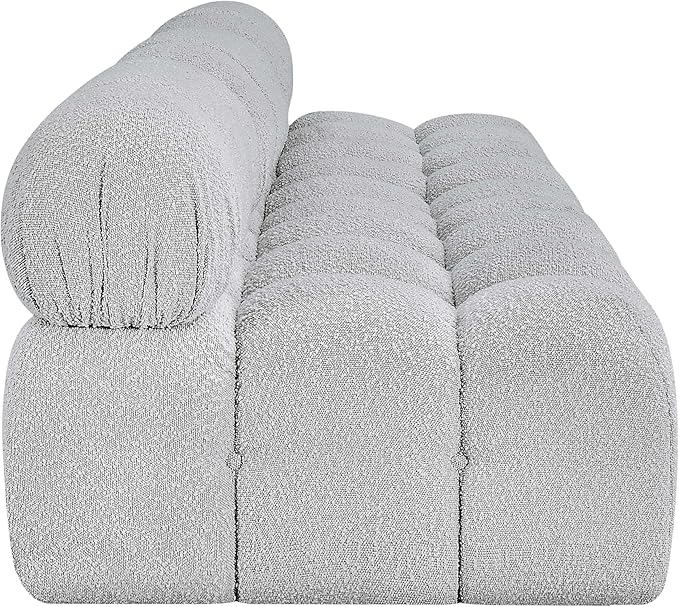 Meridian Furniture 611Grey-S102B Ames Collection Modern | Contemporary Modular Sofa with Rich Grey Boucle Fabric, Modular to Create Infinite Configurations, 102" W x 34" D x 28" H, Grey