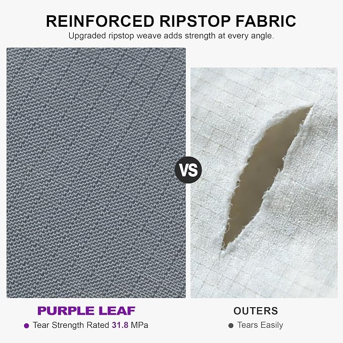 PURPLE LEAF Outdoor Dining Set with Waterproof Furniture Cover 11-Piece All-Weather Patio Set for 10 with Champagne Aluminum Table Rope Weave Chairs and Cushions, Champagne - Image 8