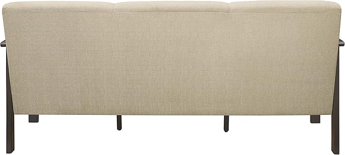 Lexicon Noel 75.5" W Fabric Living Room Sofa Couch, Brown