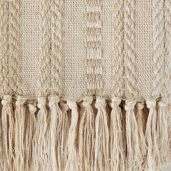 DII Braided Striped Decorative Throw Blanket, 50x60, Vintage Linen
