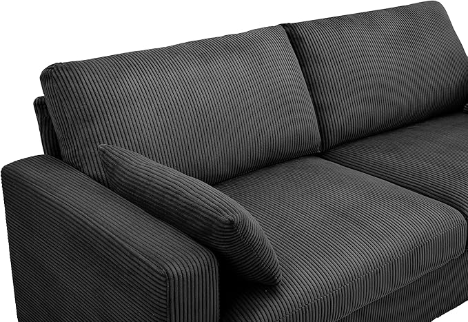 79" Modern Cloud Sofas for Living Room Bedroom, 2 Seat Modular Couch Soft Corduroy Upholstered Loveseat Couches with Toss Pillows for Home Apartment Office Studio