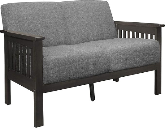 Lexicon Noel 49.5" W Fabric Living Room Sofa Loveseat, Gray