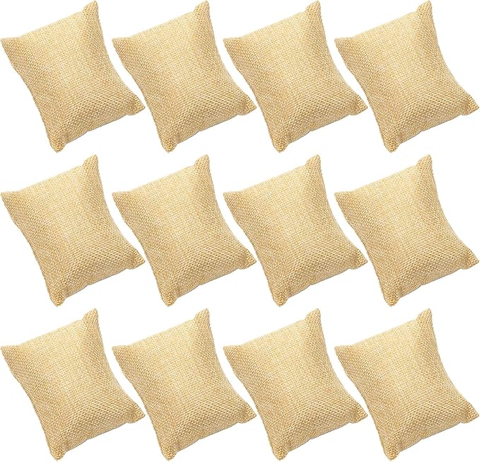 Framendino, 12 Pack Linen Bracelet Watch Pillow Jewelry Pillows Small Bangle Cushions for Displays Show