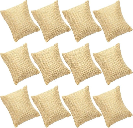 Framendino, 12 Pack Linen Bracelet Watch Pillow Jewelry Pillows Small Bangle Cushions for Displays Show