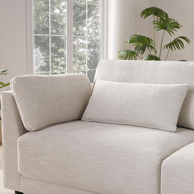 124" L-Shaped Corner Sectional Sofa with Multi-Functional Storage Console for Home Apartment, Luxury Chenille Upholstered Cloud Couches W/Wireless Charger & Ottoman