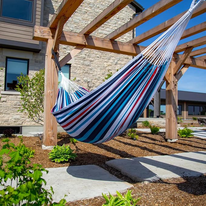 Vivere Brazilian Style Double Hammock, Denim (BRAZ212) - Image 7