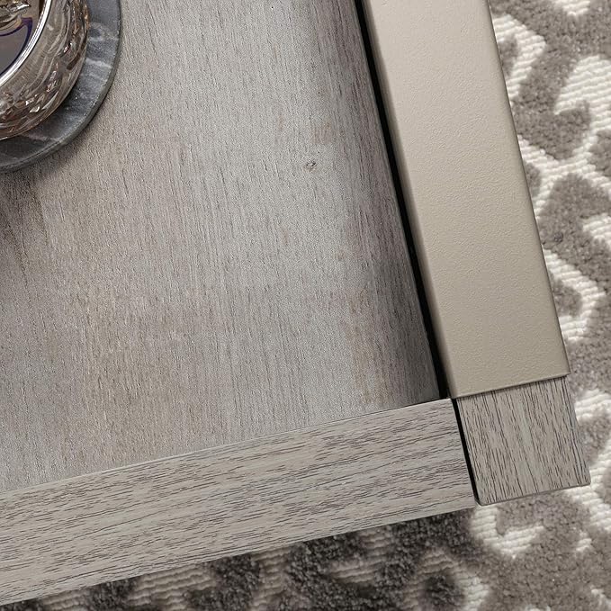 Sauder Manhattan Gate Square Coffee Table, Mystic Oak, 2 Drawers, Modern Farmhouse