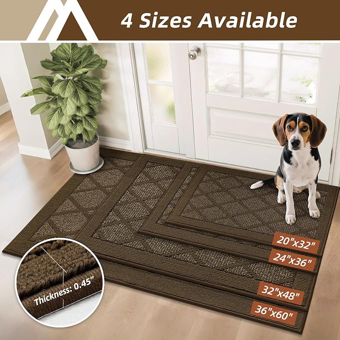 COSY HOMEER Non-Slip Door Mat 36"x60", Entryway Rugs Low Profile Absorbent Dirt Trapper Doormat for Front Entrance, Washable Polypropylene Entry Mat (Dark Brown) - Image 5