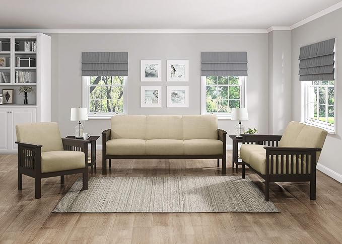 Lexicon Noel 75.5" W Fabric Living Room Sofa Couch, Brown