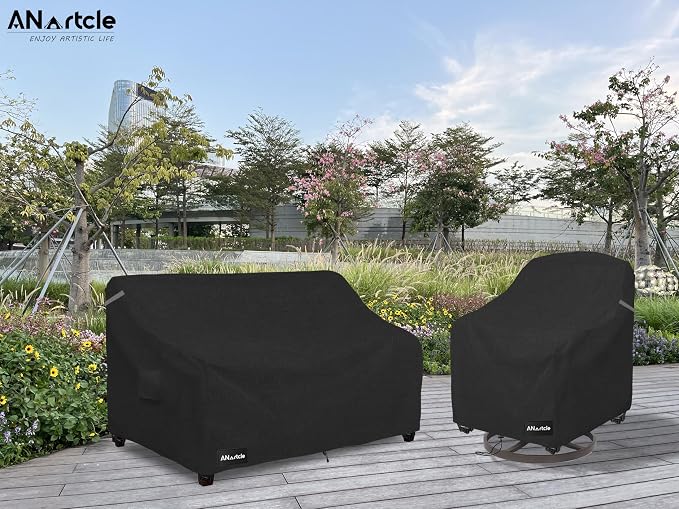 ANartcle 3-Seater Patio Sofa Cover,79W x 37D x 35H Inches Outdoor Couch Cover,100% Waterproof Heavy Duty Patio Sofa Covers,Patio Furniture Covers,Black - Image 6