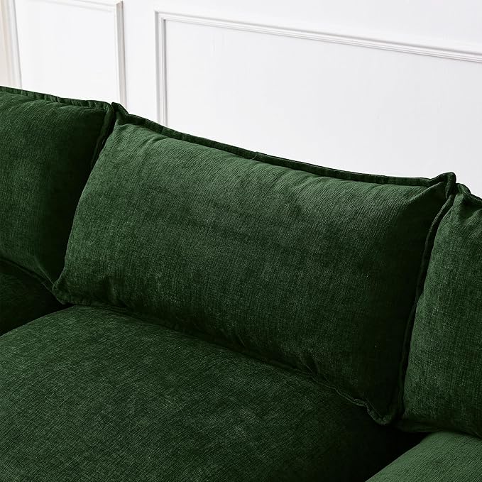 105" Oversized Modular Cloud Sectional Sofa Free Convertible L-Shaped Corner Sectional with Movable Ottoman, Chenille Upholstered Multiple Cushions Cloud Sofa Couches | Easy to Assemble