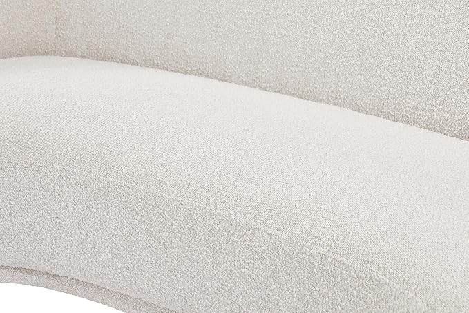 Meridian Furniture 693Cream-S Hyde Collection Modern | Contemporary Boucle Fabric Upholstered Sofa, Cream, 89.5" W x 38" D x 28" H
