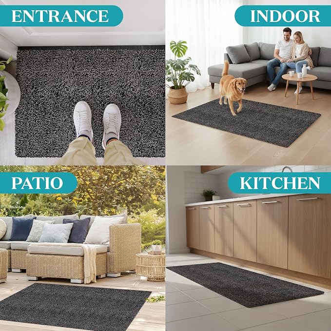 Premium Microfiber Indoor Door Mat – 36"x60" Washable Entry Mat, Non-Slip, Waterproof Backing, Super Absorbent, Low Profile Entryway Doormat for Indoor Entrance - Image 6