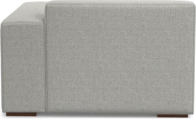 SIMPLIHOME Rex Right-Arm Sofa Module in 100% Recycled Polyester Tightly Woven Performance Fabric, Pale Grey, 44-inches Wide, Handcrafted Modern-Style Right-Arm Accent Chair for Living Room