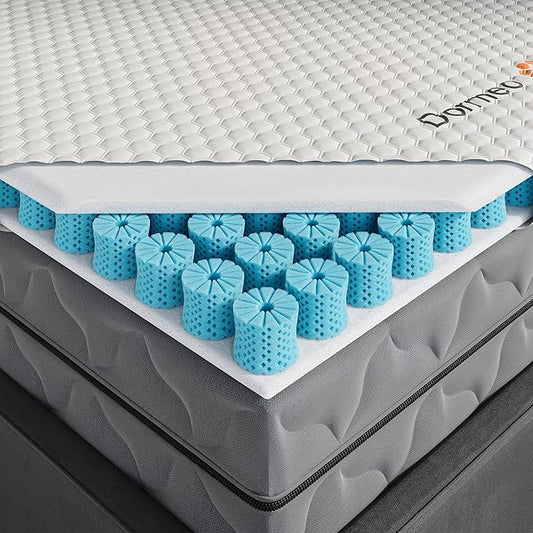 Dormeo RV Short Queen Cooling Mattress Topper with Octaspring® Technology for Optimal Back Support, Medium Firmness
