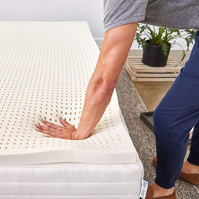Pure Green Natural Latex Mattress Topper - Soft - 1 Inch - Full Size (GOLS Certified Organic)