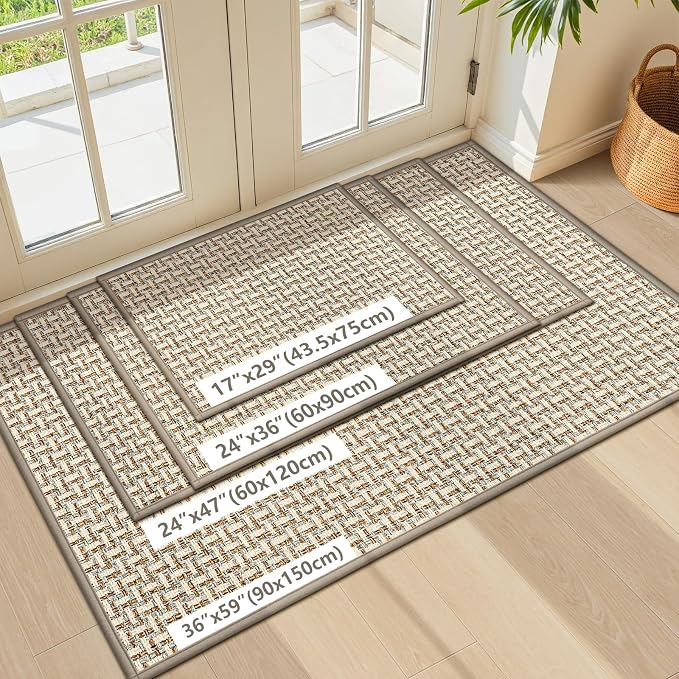 LEKEEPGO Door Mat Indoor Entrance 17"x29", Absorbent Indoor Door Mat, Non Slip Rubber Backing Inside Door Mats, Washable Floor Mat, Low-Profile Doormat for Front Door, Entryway, Entrance, Grey - Image 7
