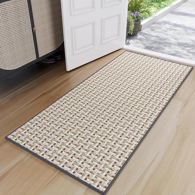 Indoor Door Mat 24x72 Dirt Resistant and Absorbent, Non-Slip Rubber Backing Floor Mats, Easy Clean Low-Profile Doormat for Entryway, Front Door, Inside Entrance Gray by YDKGL