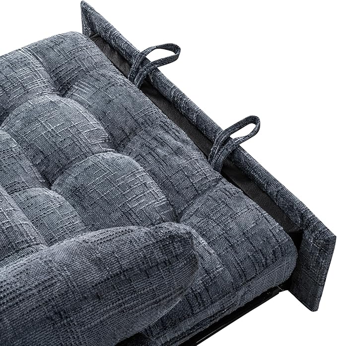 Casaphoria 3 in 1 Convertible Sofa Bed L-Shaped Sleeper with Dual Pull-Out Beds – Space Saving Sectional Couch for Small Spaces Bedroom Guest Room 89.8 Inch Blue