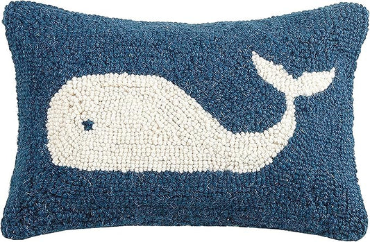 Peking Handicraft 30JSS757C12OB Whale Hook Pillow, 8X12 Throw Pillow