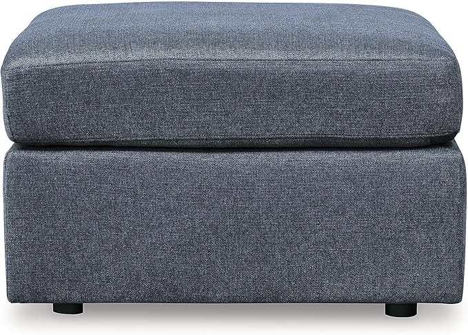 Signature Design by Ashley Modmax Casual Stain Resistant Upholstered Oversized Accent Ottoman, Blue