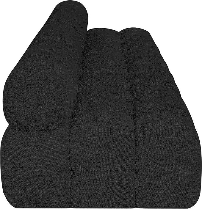 Meridian Furniture 611Black-S136B Ames Collection Modern | Contemporary Modular Sofa with Rich Black Boucle Fabric, Modular to Create Infinite Configurations, 136" W x 34" D x 28" H, Black