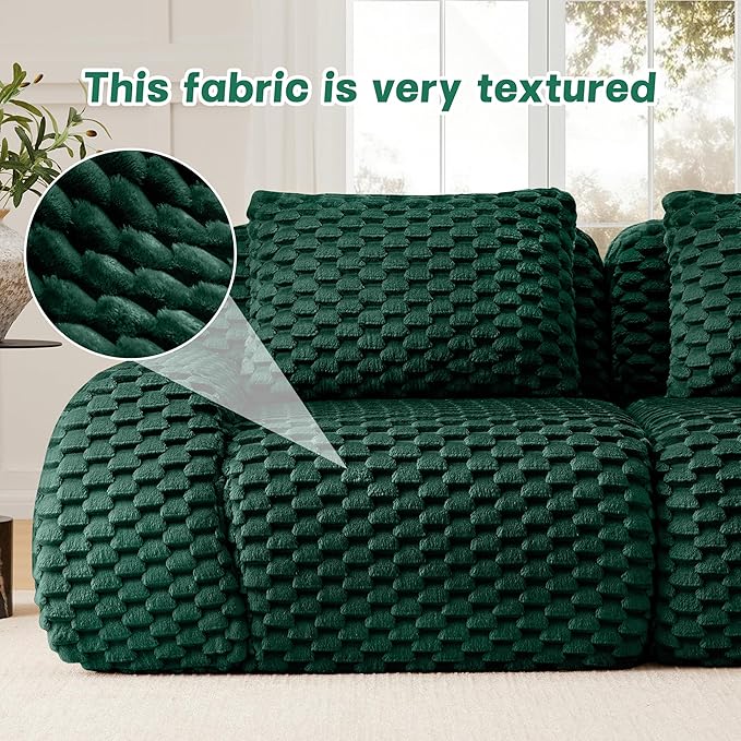 146" L-Shaped Compressed Sectional Cloud Sofa, Flannel Upholstered Modular Deep Seat Sofa with 5 Pieces, Modern Floor Boneless Foam Modular Cloud Couches for Living Room
