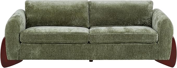 89" Sofa Couches for Living Room, Modern 3 Seat Couch Upholstery Cozy Sofas for Small Space, Bedroom, Apartment, Home Office, Olive Green
