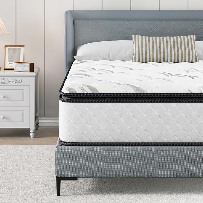 Susalt 14 Inch Queen Mattress, Hybrid Mattress Memory Foam Mattress, Individually Pocket Springs Mattress in a Box Fiberglass-Free, CertiPUR-US