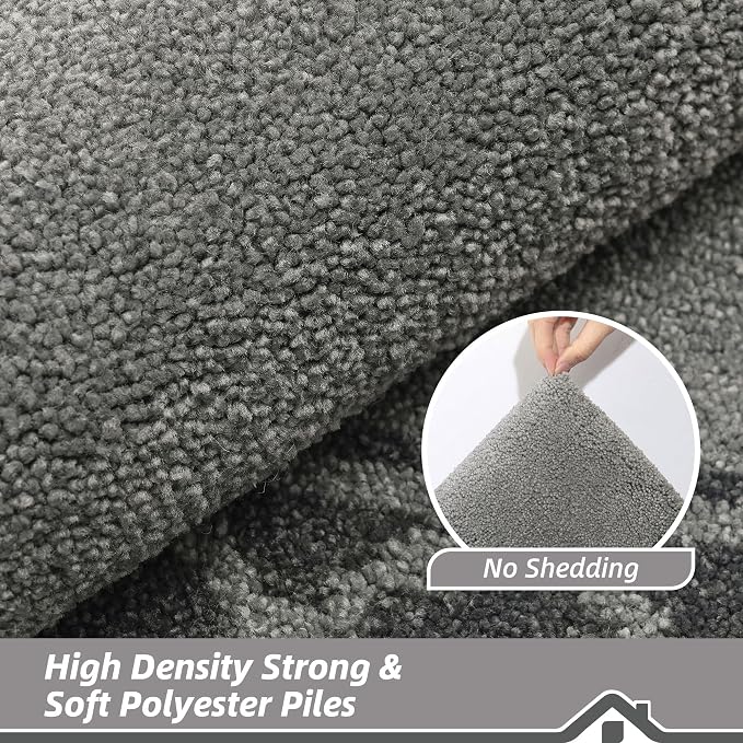 BEQHAUSE Door Mat Indoor Entrance Dirt Trapper Rugs for Entryway Non Slip Welcome Mat Absorbent Floor Mat Low Profile Washable Front Doormat for Dirty Paws, 24" x 36", Grey - Image 5