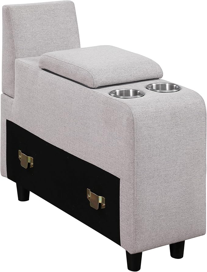 ERYE 151-Inch U-Shaped Sectional Sofa Linen Upholstered Corner Convertible Sectional,9 PCS Modular Couch with Ottoman,Storage Console, Cupholders and Charging Station