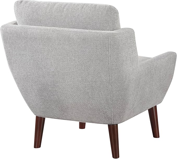 Lexicon Modern Wingback Accent Chair, Chenille Fabric Upholstered Lounge Reading Arm Chair, Solid Wood Legs for Living Room, Bedroom, Supportive Padded Pocket Coil Seat, Easy Assembly, Gray