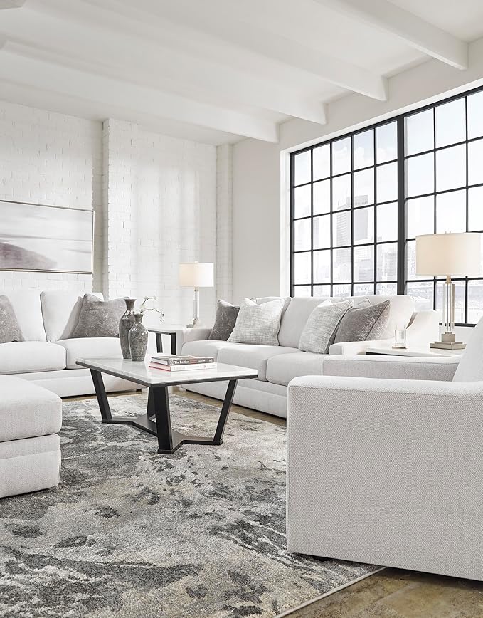 Signature Design by Ashley Maitelynn Contemporary Upholstered Chair with Non-Skid Legs, White