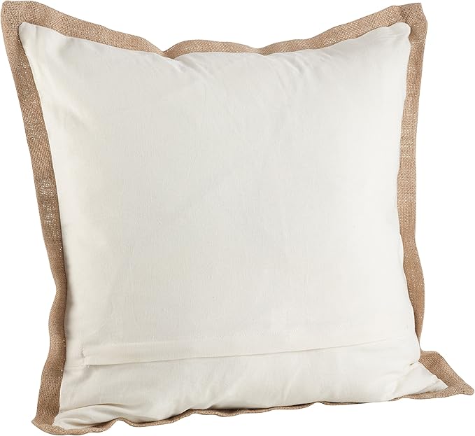 SARO LIFESTYLE Neptunian Coastal Throw Pillow – 20” x 20”, Woven Cotton Cover with Jute Trim, Zipper Closure, Down & Feather Insert – Octopus, Navy Blue