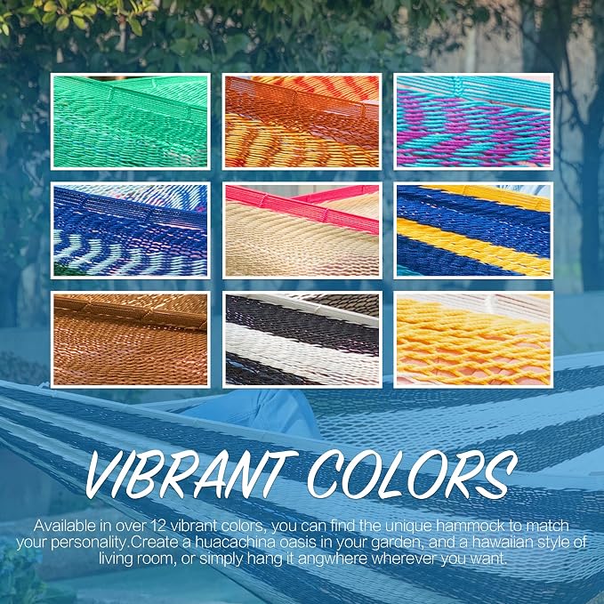 PNAEUT Handwoven Mayan Hammock, Thick Soft Rope Double Hammock for Outdoor Outside & Indoor, 600 lbs Capacity Heavy-Duty, Includes Tree Straps, Carabiners & Carrying Bag (Mauve Purple, X-Large) - Image 7