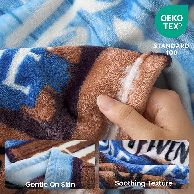 Joiedomi Dad Birthday Gifts from Daughter Son Super Soft Flannel Throw Blanket Dad Blanket for Father's Day Christmas 50" x 60" Blue