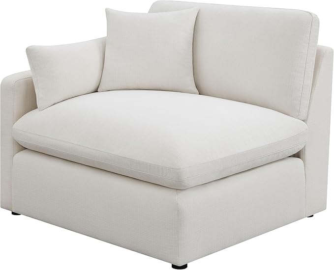 Coaster Home Furnishings - Hobson - 5-Piece Upholstered Modular Sectional Sofa with Accent Pillows and Sloped Track Armrests - Living Room - Ivory - 551451-SETA