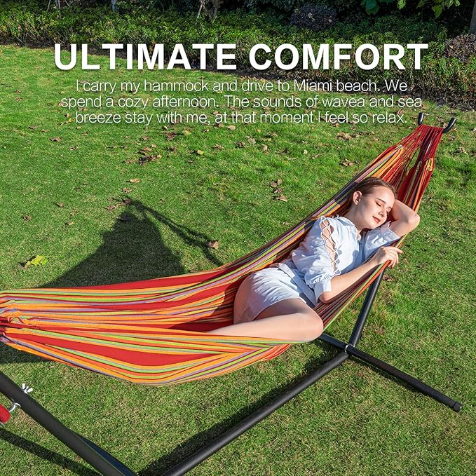 PNAEUT Hammocks and Stand Double (Red) - Image 3