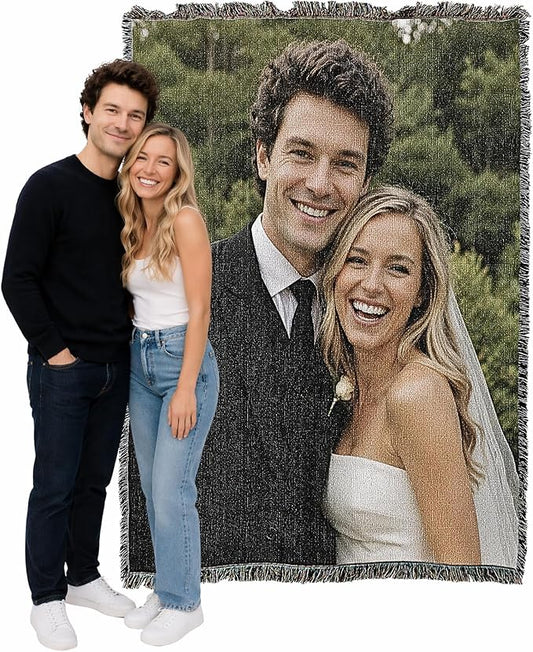 Pure Country Weavers Personalized Woven Photo Blanket 100% Cotton - Not Printed - Custom Gift Picture Tapestry Throw - Made in The USA (60x50)