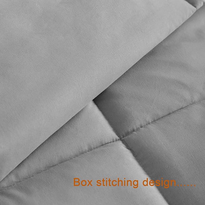 NTBAY Twin Comforter - Down Alternative Comforter Duvet Insert, All Season Bedding Quilted Duvet Insert with Corner Tabs, Machine Washable, Smoke Grey
