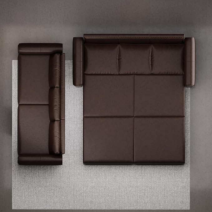Eafurn 93.7" King Size Pull Out Sofa Bed, 3-in-1 Convertible Sleeper Sofa Couch Bed with Nailhead Decor and Rolled Arms, Faux Leather Oversized Chesterfield Loveseat Chaise Lounge