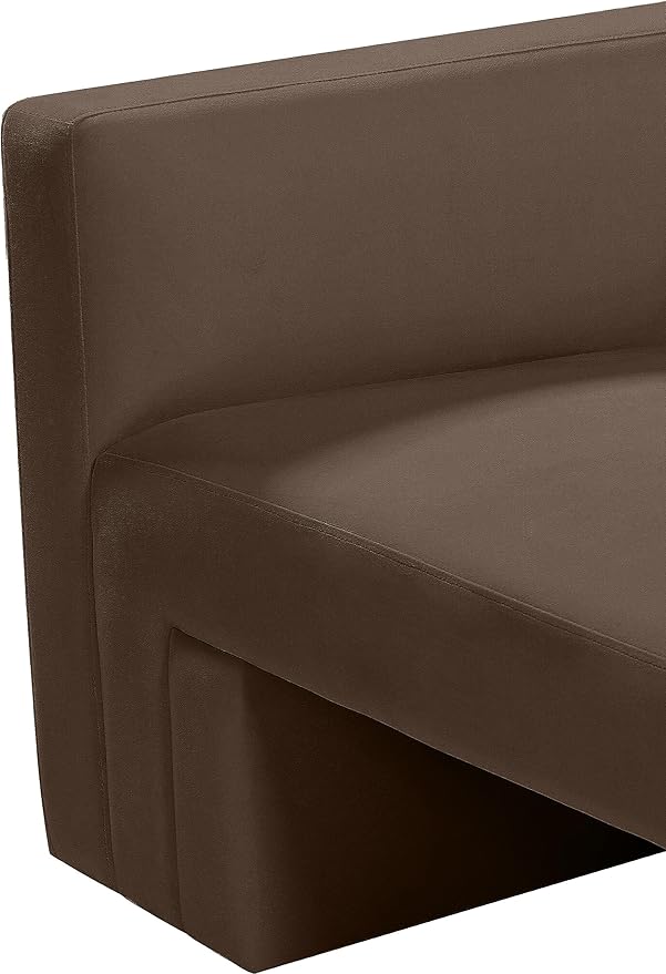 Meridian Furniture 665Brown-S Henson Collection Modern | Contemporary Velvet Upholstered Sofa with Rich Brown Velvet, Solid Wood Frame, 89.5" W x 34.5" D x 28" H, Brown
