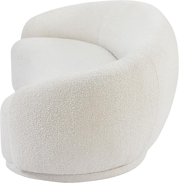 Meridian Furniture 693Cream-S Hyde Collection Modern | Contemporary Boucle Fabric Upholstered Sofa, Cream, 89.5" W x 38" D x 28" H