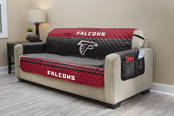 Pegasus Sports NFL Unisex NFL Sofa Couch Reversible Furniture Protector with Elastic Straps, 75-inches by 110-inches
