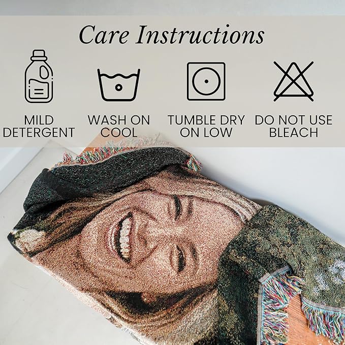 Pure Country Weavers Personalized Woven Photo Blanket 100% Cotton - Not Printed - Custom Gift Picture Tapestry Throw - Made in The USA (60x50)