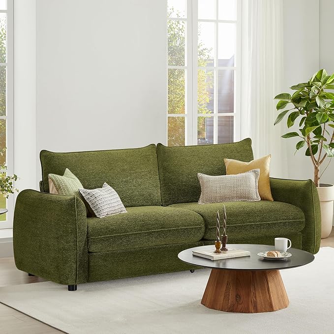 90'' Cloud Loveseat Sofa,Chenille Fabric Couch with 3 Deep Seater, Modern Love Seat,Comfy Thick Cushion,Upholstered Sofa Couch for Living Room Bedroom Apartment